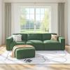 imageAmada 110quot Cloud Sectional Couch with LShape ChaiseampampMovable OttomanModern Modular Sofa with Deep Seat Boneless SofaCouches for Living Room BedroomNo Assembly Required GreenCorduroy FabricCorduroy Green