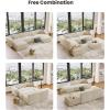 imageAmada 111quot L Shaped Sofa Modular Corduroy Clopud Couches with Deep Seats ampampHighBack Upholstered Couches for Living Room Bedroom with Ottoman No Assembly Required2Seaterampamp1 OttomanGreenBeige White