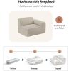 imageAmada 111quot L Shaped Sofa Modular Corduroy Clopud Couches with Deep Seats ampampHighBack Upholstered Couches for Living Room Bedroom with Ottoman No Assembly Required2Seaterampamp1 OttomanGreenBeige White