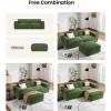 imageAmada 111quot L Shaped Sofa Modular Corduroy Clopud Couches with Deep Seats ampampHighBack Upholstered Couches for Living Room Bedroom with Ottoman No Assembly Required2Seaterampamp1 OttomanGreenGreen