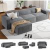imageAmada 111quot L Shaped Sofa Modular Corduroy Clopud Couches with Deep Seats ampampHighBack Upholstered Couches for Living Room Bedroom with Ottoman No Assembly Required2Seaterampamp1 OttomanGreenGrey
