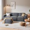 imageAmada 111quot L Shaped Sofa Modular Corduroy Clopud Couches with Deep Seats ampampHighBack Upholstered Couches for Living Room Bedroom with Ottoman No Assembly Required2Seaterampamp1 OttomanGreenGrey