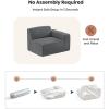 imageAmada 111quot L Shaped Sofa Modular Corduroy Clopud Couches with Deep Seats ampampHighBack Upholstered Couches for Living Room Bedroom with Ottoman No Assembly Required2Seaterampamp1 OttomanGreenGrey