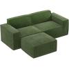 imageAmada 111quot L Shaped Sofa Modular Corduroy Clopud Couches with Deep Seats ampampHighBack Upholstered Couches for Living Room Bedroom with Ottoman No Assembly Required2Seaterampamp1 OttomanGreenGreen