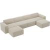 imageAmada 111quot L Shaped Sofa Modular Corduroy Clopud Couches with Deep Seats ampampHighBack Upholstered Couches for Living Room Bedroom with Ottoman No Assembly Required2Seaterampamp1 OttomanGreenBeige White