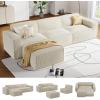 imageAmada 111quot L Shaped Sofa Modular Corduroy Clopud Couches with Deep Seats ampampHighBack Upholstered Couches for Living Room Bedroom with Ottoman No Assembly Required2Seaterampamp1 OttomanGreenBeige White