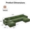 imageAmada 111quot L Shaped Sofa Modular Corduroy Clopud Couches with Deep Seats ampampHighBack Upholstered Couches for Living Room Bedroom with Ottoman No Assembly Required2Seaterampamp1 OttomanGreenGreen