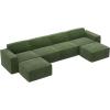 imageAmada 111quot L Shaped Sofa Modular Corduroy Clopud Couches with Deep Seats ampampHighBack Upholstered Couches for Living Room Bedroom with Ottoman No Assembly Required2Seaterampamp1 OttomanGreenGreen
