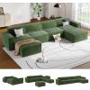 imageAmada 111quot L Shaped Sofa Modular Corduroy Clopud Couches with Deep Seats ampampHighBack Upholstered Couches for Living Room Bedroom with Ottoman No Assembly Required2Seaterampamp1 OttomanGreenGreen