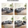 imageAmada 111quot L Shaped Sofa Modular Corduroy Clopud Couches with Deep Seats ampampHighBack Upholstered Couches for Living Room Bedroom with Ottoman No Assembly Required2Seaterampamp1 OttomanGreenGrey