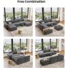imageAmada 111quot L Shaped Sofa Modular Corduroy Clopud Couches with Deep Seats ampampHighBack Upholstered Couches for Living Room Bedroom with Ottoman No Assembly Required2Seaterampamp1 OttomanGreenGrey