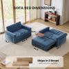 imageAmada 3 in 1 Sleeper Sofa BedPull Out Couch with Side Table Convertible Loveseat with Adjustable BackrestChaise Lounge with USB Ports ampamp Side Pockets for Living Room 69 Pull Out Sofa BedBeigeDark Blue