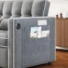 imageAmada 3 in 1 Sleeper Sofa BedPull Out Couch with Side Table Convertible Loveseat with Adjustable BackrestChaise Lounge with USB Ports ampamp Side Pockets for Living Room 69 Pull Out Sofa BedBeigeVelvet Grey