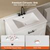 imageAmada 30 Bathroom Vanity with Ceramic Sink Farmhouse Undermount Vanity Sink Cabinet with 2 Doors and 1 Drawer Free Standing Bathroom Storage Cabinet with Sink Combo Set GreyWhite