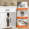 imageAmada 30 Bathroom Vanity with Ceramic Sink Farmhouse Undermount Vanity Sink Cabinet with 2 Doors and 1 Drawer Free Standing Bathroom Storage Cabinet with Sink Combo Set GreyWhite