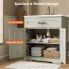 imageAmada 30 Bathroom Vanity with Ceramic Sink Farmhouse Undermount Vanity Sink Cabinet with 2 Doors and 1 Drawer Free Standing Bathroom Storage Cabinet with Sink Combo Set GreyGrey