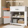 imageAmada 30 Bathroom Vanity with Ceramic Sink Farmhouse Undermount Vanity Sink Cabinet with 2 Doors and 1 Drawer Free Standing Bathroom Storage Cabinet with Sink Combo Set GreyWhite