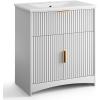 imageAmada 30 Bathroom Vanity with Ceramic Sink Modern Undermount Vanity Sink Cabinet with 2 Doors and 1 Drawer Fluted Free Standing Bathroom Storage Cabinet with Sink Combo Set WhiteModern White