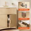 imageAmada 30 Bathroom Vanity with Ceramic Sink Modern Undermount Vanity Sink Cabinet with 2 Doors and 1 Drawer Fluted Free Standing Bathroom Storage Cabinet with Sink Combo Set WhiteNatural Oak