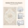 imageAmada 8x10 Area Rugs NonSlip Washable Rug with Low Profile Durable Bound Edge Soft Large Vintage Rug for Living Room Bedroom Dinning Room Home OfficeBeige