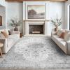 imageAmada 8x10 Area Rugs NonSlip Washable Rug with Low Profile Durable Bound Edge Soft Large Vintage Rug for Living Room Bedroom Dinning Room Home OfficeGrey