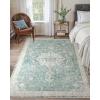 imageAmada 8x10 Area Rugs NonSlip Washable Rug with Low Profile Durable Bound Edge Soft Large Vintage Rug for Living Room Bedroom Dinning Room Home OfficeGreen