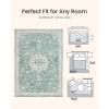 imageAmada 8x10 Area Rugs NonSlip Washable Rug with Low Profile Durable Bound Edge Soft Large Vintage Rug for Living Room Bedroom Dinning Room Home OfficeGreen