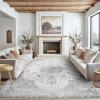 imageAmada 8x10 Area Rugs NonSlip Washable Rug with Low Profile Durable Bound Edge Soft Large Vintage Rug for Living Room Bedroom Dinning Room Home OfficeGrey