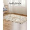 imageAmada 8x10 Area Rugs NonSlip Washable Rug with Low Profile Durable Bound Edge Soft Large Vintage Rug for Living Room Bedroom Dinning Room Home OfficeIvory Beige