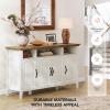 imageAmada Buffet Cabinet with Storage 55quot Large Sideboard Storage Cabinet with Adjustable Shelves 4 Doors Modern Farmhouse Coffee Bar Cabinet Kitchen Table for Dinning Living Room GreyOak and White