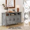 imageAmada Buffet Cabinet with Storage 55quot Large Sideboard Storage Cabinet with Adjustable Shelves 4 Doors Modern Farmhouse Coffee Bar Cabinet Kitchen Table for Dinning Living Room GreyGrey