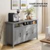 imageAmada Buffet Cabinet with Storage 55quot Large Sideboard Storage Cabinet with Adjustable Shelves 4 Doors Modern Farmhouse Coffee Bar Cabinet Kitchen Table for Dinning Living Room GreyGrey