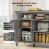 imageAmada Buffet Cabinet with Storage 55quot Large Sideboard Storage Cabinet with Adjustable Shelves 4 Doors Modern Farmhouse Coffee Bar Cabinet Kitchen Table for Dinning Living Room GreyGrey