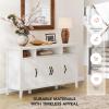 imageAmada Buffet Cabinet with Storage 55quot Large Sideboard Storage Cabinet with Adjustable Shelves 4 Doors Modern Farmhouse Coffee Bar Cabinet Kitchen Table for Dinning Living Room GreyWhite