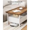 imageAmada Coffee Table for Living Room 394quot Small Coffee Table with Storage Open Display Shelf and Hidden Drawers Farmhouse Wood Center Table Ideal for Home Office White and OakWhite and Oak