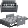 imageAmada Convertible Sofa Bed 3in1 Pull Out Couch with USB Charging Storage Pockets ampamp Adjustable Backrest Sleeper Sofa for Small Spaces Easy Conversion Couch for Living Room or OfficeGray