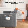 imageAmada Convertible Sofa Bed 3in1 Pull Out Couch with USB Charging Storage Pockets ampamp Adjustable Backrest Sleeper Sofa for Small Spaces Easy Conversion Couch for Living Room or OfficeGray