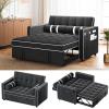 imageAmada Convertible Sofa Bed 3in1 Pull Out Couch with USB Charging Storage Pockets ampamp Adjustable Backrest Sleeper Sofa for Small Spaces Easy Conversion Couch for Living Room or OfficeBlack