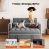 imageAmada Convertible Sofa Bed 3in1 Pull Out Couch with USB Charging Storage Pockets ampamp Adjustable Backrest Sleeper Sofa for Small Spaces Easy Conversion Couch for Living Room or OfficeGray