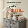 imageAmada Farmhouse 6 Drawer Dresser for Bedroom 472 Inch Wide Wood Dresser with Natural Texture Large Drawers Rustic Farmhouse Chest of Drawers for Bedroom Living Room Hallway GrayGrey
