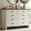 imageAmada Farmhouse 6 Drawer Dresser for Bedroom 472 Inch Wide Wood Dresser with Natural Texture Large Drawers Rustic Farmhouse Chest of Drawers for Bedroom Living Room Hallway GrayBrown and White