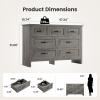 imageAmada Farmhouse 6 Drawer Dresser for Bedroom 472 Inch Wide Wood Dresser with Natural Texture Large Drawers Rustic Farmhouse Chest of Drawers for Bedroom Living Room Hallway GrayGrey