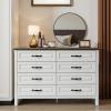imageAmada Farmhouse 6 Drawer Dresser for Bedroom 472 Inch Wide Wood Dresser with Natural Texture Large Drawers Rustic Farmhouse Chest of Drawers for Bedroom Living Room Hallway GrayBrown and White