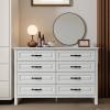 imageAmada Farmhouse 6 Drawer Dresser for Bedroom 472 Inch Wide Wood Dresser with Natural Texture Large Drawers Rustic Farmhouse Chest of Drawers for Bedroom Living Room Hallway GrayWhite