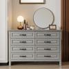 imageAmada Farmhouse 6 Drawer Dresser for Bedroom 472 Inch Wide Wood Dresser with Natural Texture Large Drawers Rustic Farmhouse Chest of Drawers for Bedroom Living Room Hallway GrayGrey