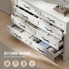 imageAmada Farmhouse 6 Drawer Dresser for Bedroom 472 Inch Wide Wood Dresser with Natural Texture Large Drawers Rustic Farmhouse Chest of Drawers for Bedroom Living Room Hallway GrayWhite