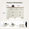 imageAmada Farmhouse 6 Drawer Dresser for Bedroom 472 Inch Wide Wood Dresser with Natural Texture Large Drawers Rustic Farmhouse Chest of Drawers for Bedroom Living Room Hallway GrayBrown and White