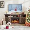 imageAmada Fireplace TV Stand for 75 Inch Farmhouse TV Stands with Storage Entertainment Center with Fireplace Open Storage Cable Management Rustic Wood TV Stand Barn Doors for Living Room BedroomDark Walnut