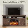 imageAmada Fireplace TV Stand for 75 Inch Farmhouse TV Stands with Storage Entertainment Center with Fireplace Open Storage Cable Management Rustic Wood TV Stand Barn Doors for Living Room BedroomDark Walnut