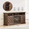 imageAmada Fireplace TV Stand for 75 Inch Farmhouse TV Stands with Storage Entertainment Center with Fireplace Open Storage Cable Management Rustic Wood TV Stand Barn Doors for Living Room BedroomDark Walnut